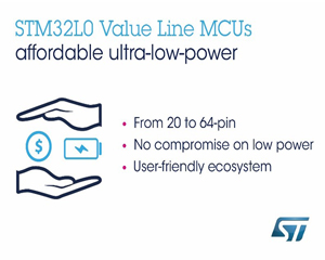 ST, 초저전력 MCU 제품군에 STM32L0 밸류 라인 추가